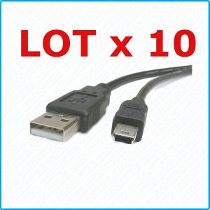 LOT 10 x Mini CABLE USB MINI-B